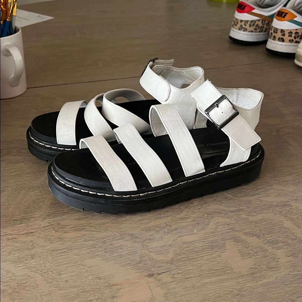 White Strappy Platform Sandals - image 3